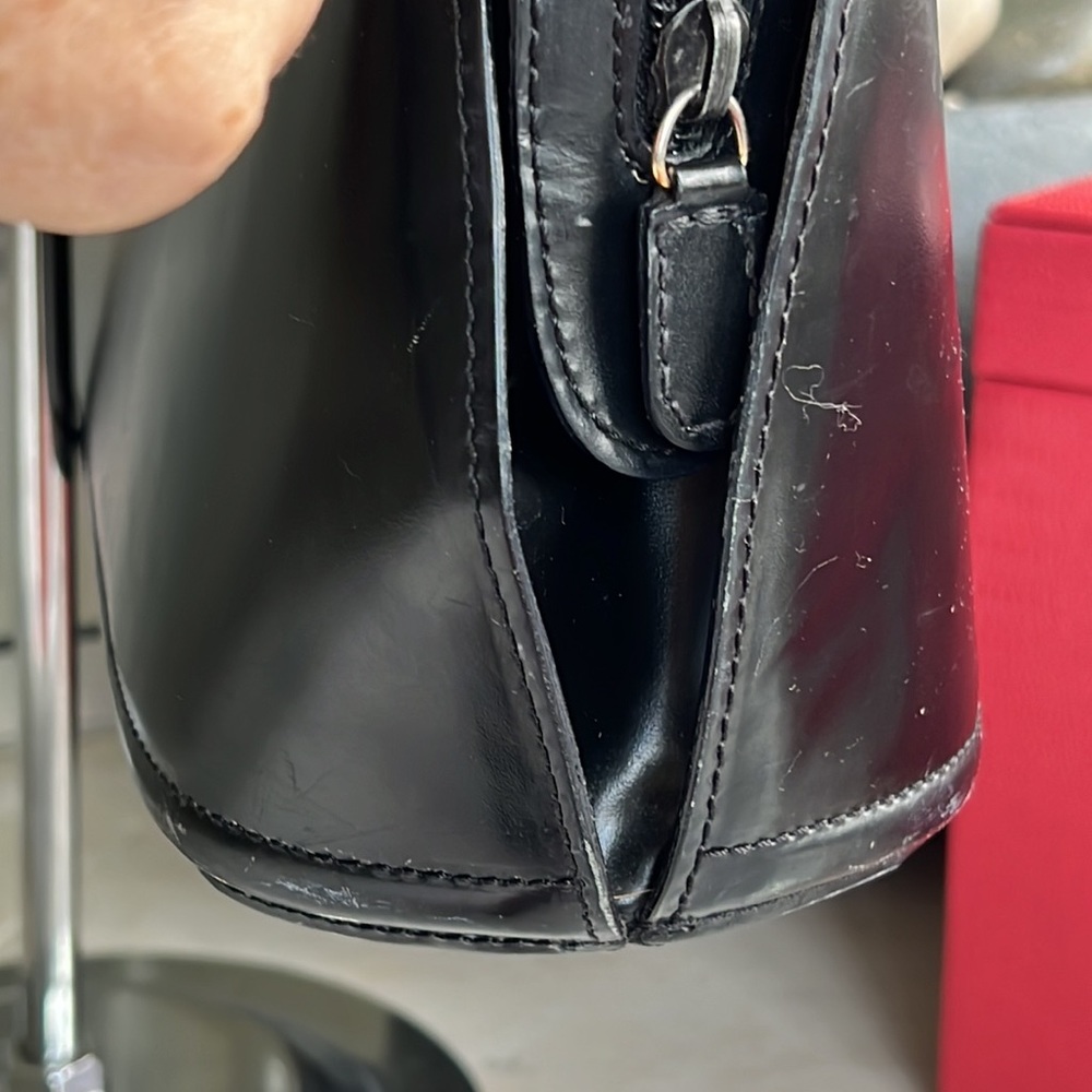 Bally vintage, black leather bag with gold BB logo - Picture 13 of 17